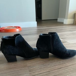Suede heel booties
